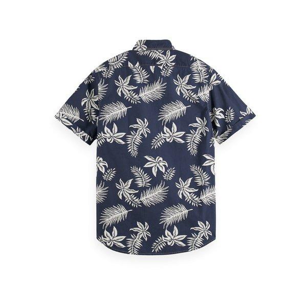 Scotch & Soda Printed & washed short sleeve poplin shirt Chemise, manches courtes 