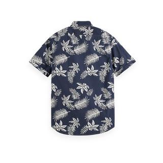 Scotch & Soda Printed & washed short sleeve poplin shirt Chemise, manches courtes 