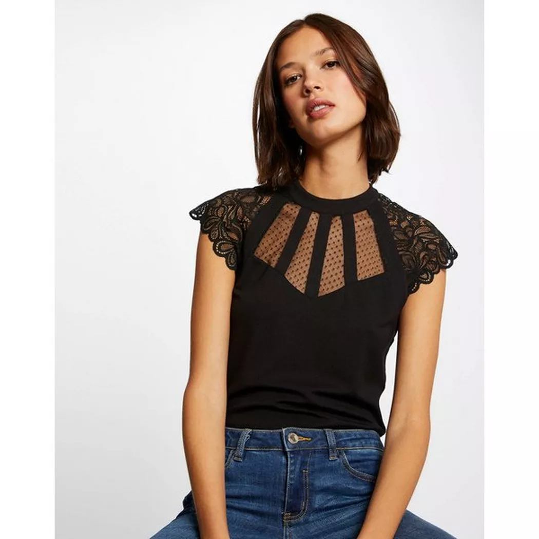 Morgan - T-Shirt, für Damen, Black, Größe M