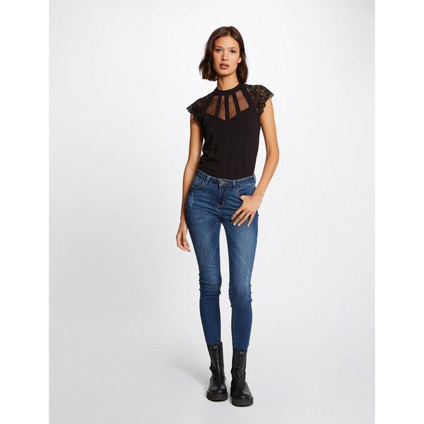 MORGAN T-Shirt Dentelle Détails Mesh  