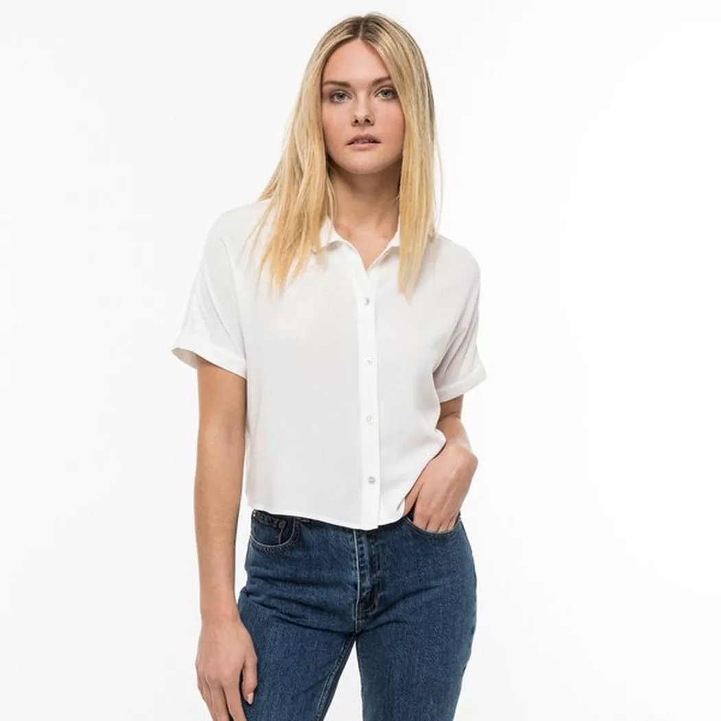 Manor Woman - Bluse, kurzarm, für Damen, Weiss, Größe 34