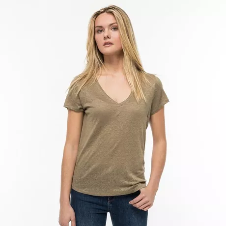 Manor Woman  T-shirt, col en V, manches courtes 