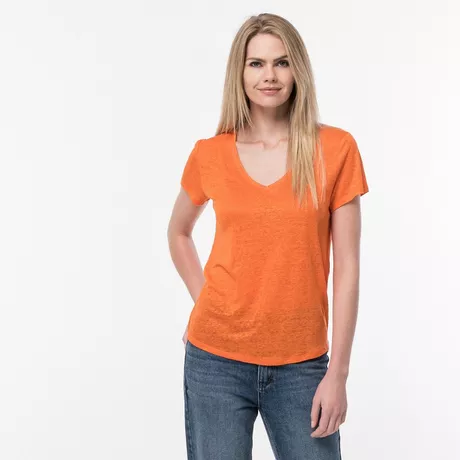 Manor Woman  T-shirt, col en V, manches courtes 