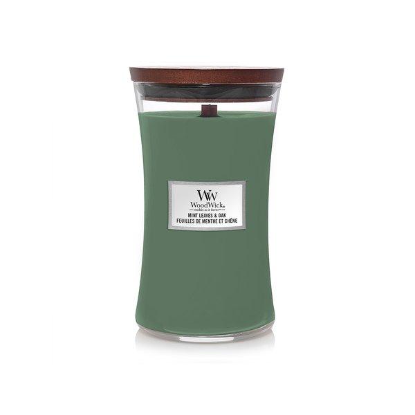 WoodWick Bougie parfumée en verre Mint Leaves & Oak 