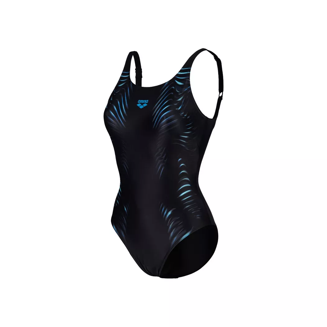 arena - Badeanzug, W Imprint Swimsuit U Back B, 38, Black