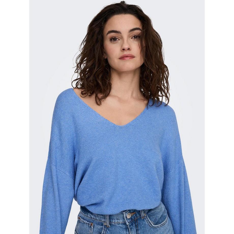 ONLY Col V Manches Longues Coupe Relax Pull  