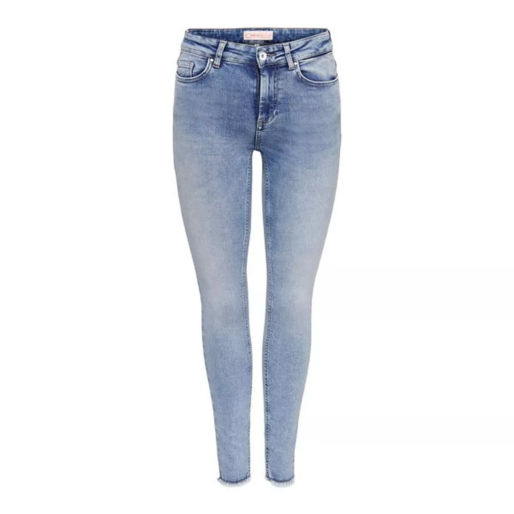 Only Jean Blush Skinny Fit Ank Raw Rea694 Medium Blue Denim S Femme
