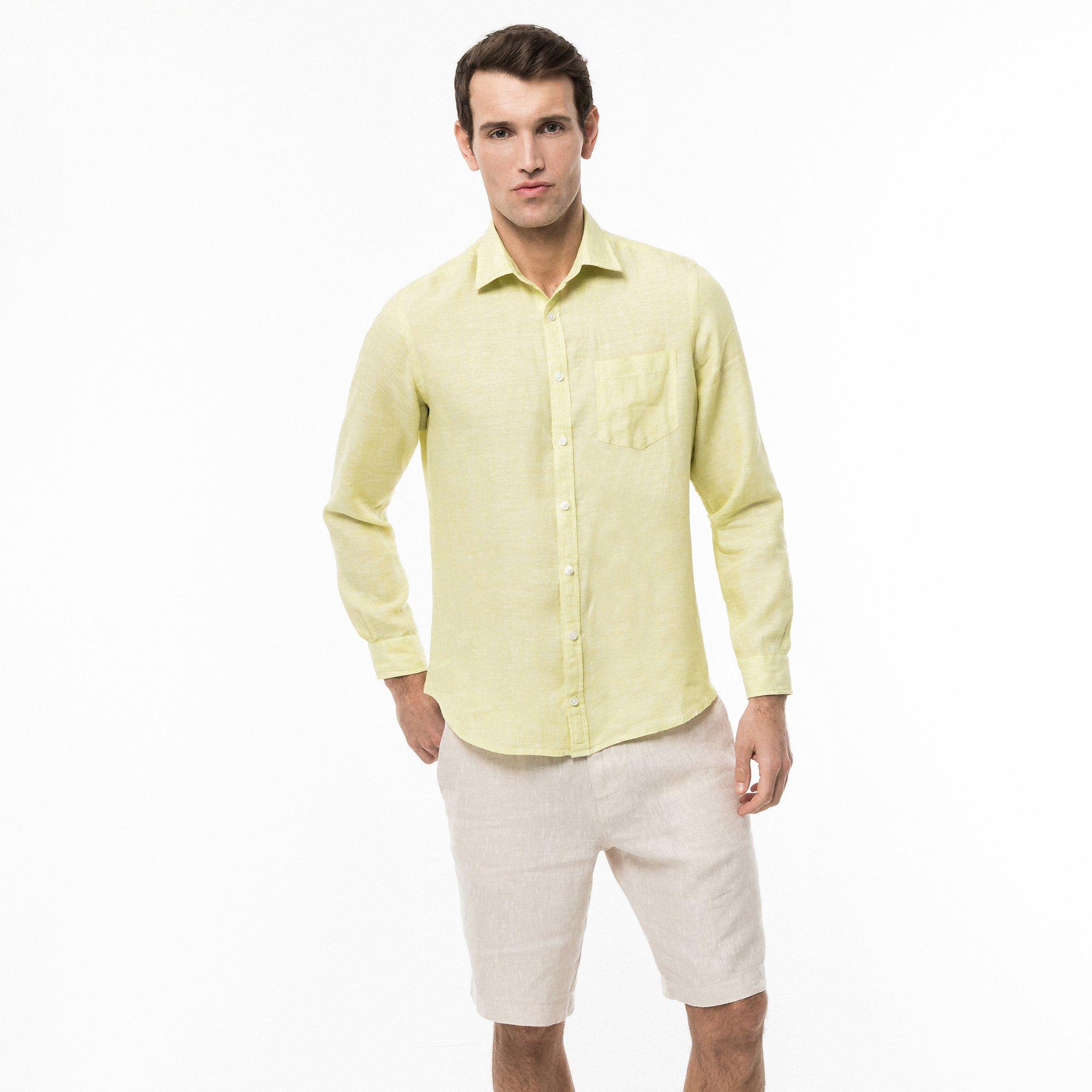 Image of Hemd, Classic Fit, Langarm Herren Limone L