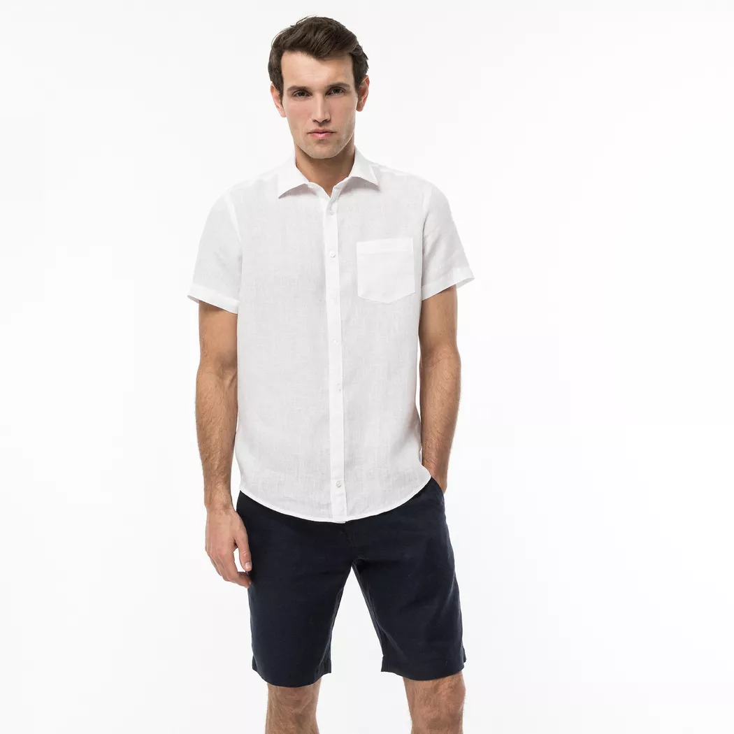 Manor Man - Hemd, Classic Fit, kurzarm, für Herren, Weiss, Größe L