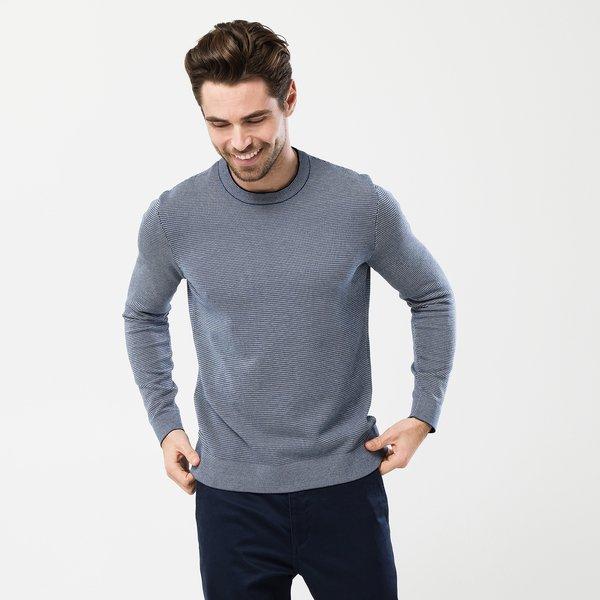Image of Pullover, Rundhals, Langarm Herren Marine S