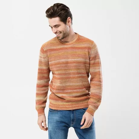 Manor Man Pullover, Rundhals, langarm  Orange
