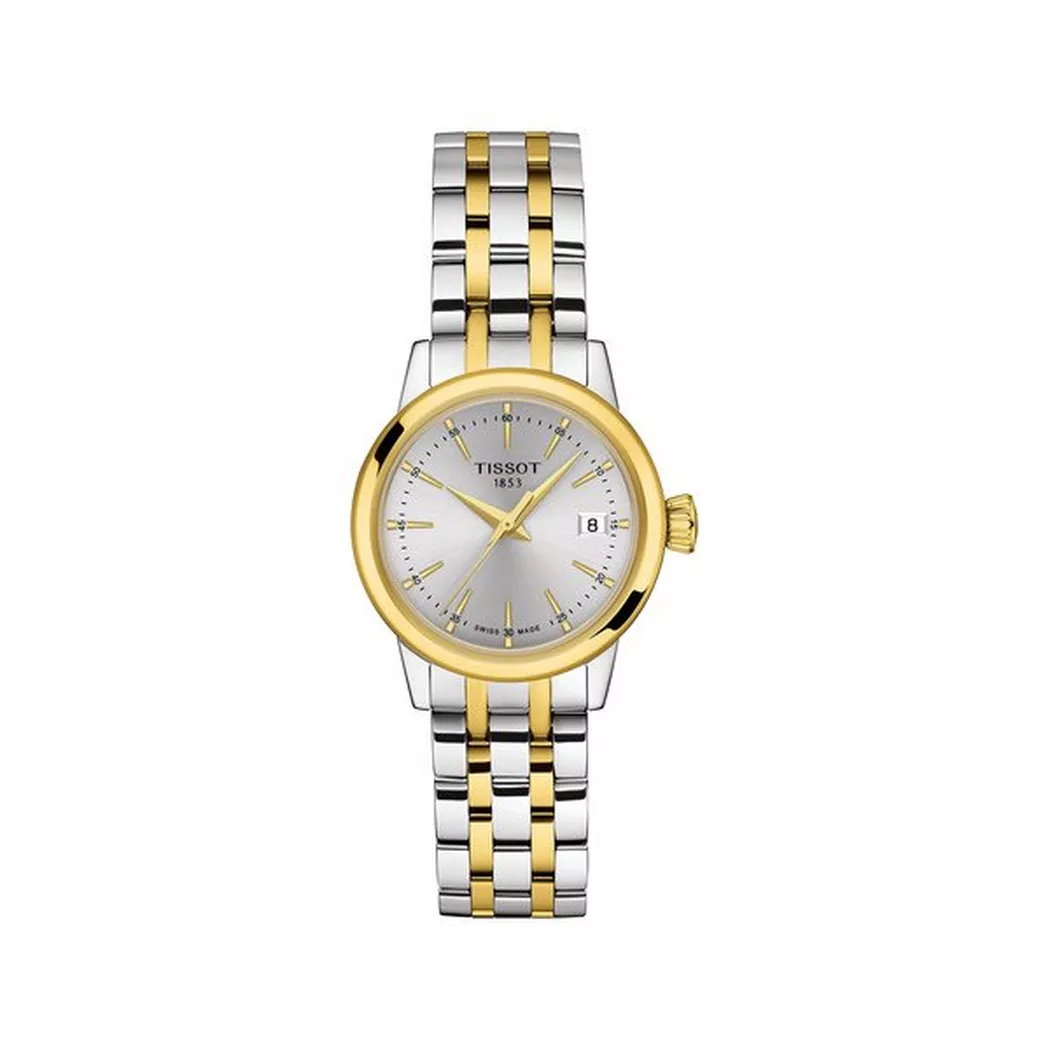 Tissot Classic Dream Lady Silver Dial Two-Tone Steel Women's Watch T129.210.22.031.00 gold  female