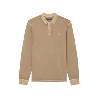 Marc O'Polo Polo shirt, long sleeve, flatlock details, ribbed collar, brushed jersey Polo, maniche lunghe 