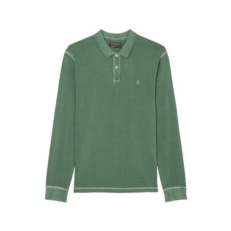 Marc O'Polo Polo shirt, long sleeve, flatlock details, ribbed collar, brushed jersey Poloshirt, langarm 