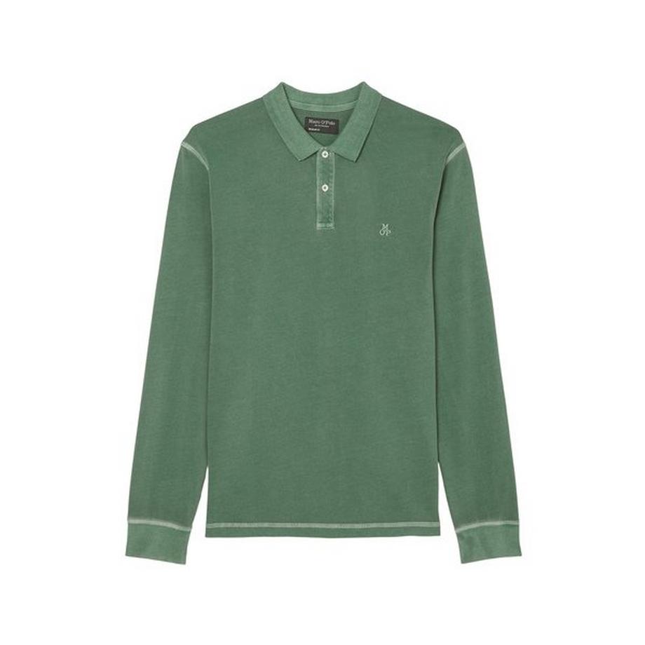 Marc O'Polo Polo shirt, long sleeve, flatlock details, ribbed collar, brushed jersey Polo, maniche lunghe 