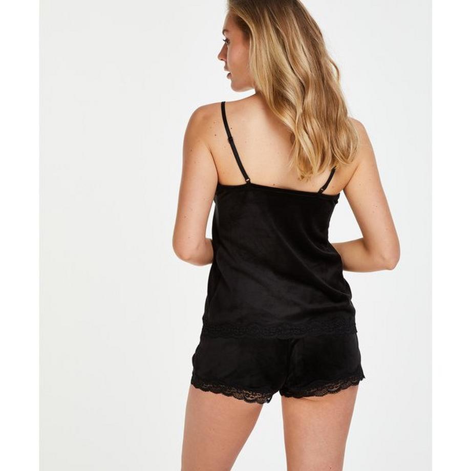 Hunkemöller Velours Shorts mit Spitze  