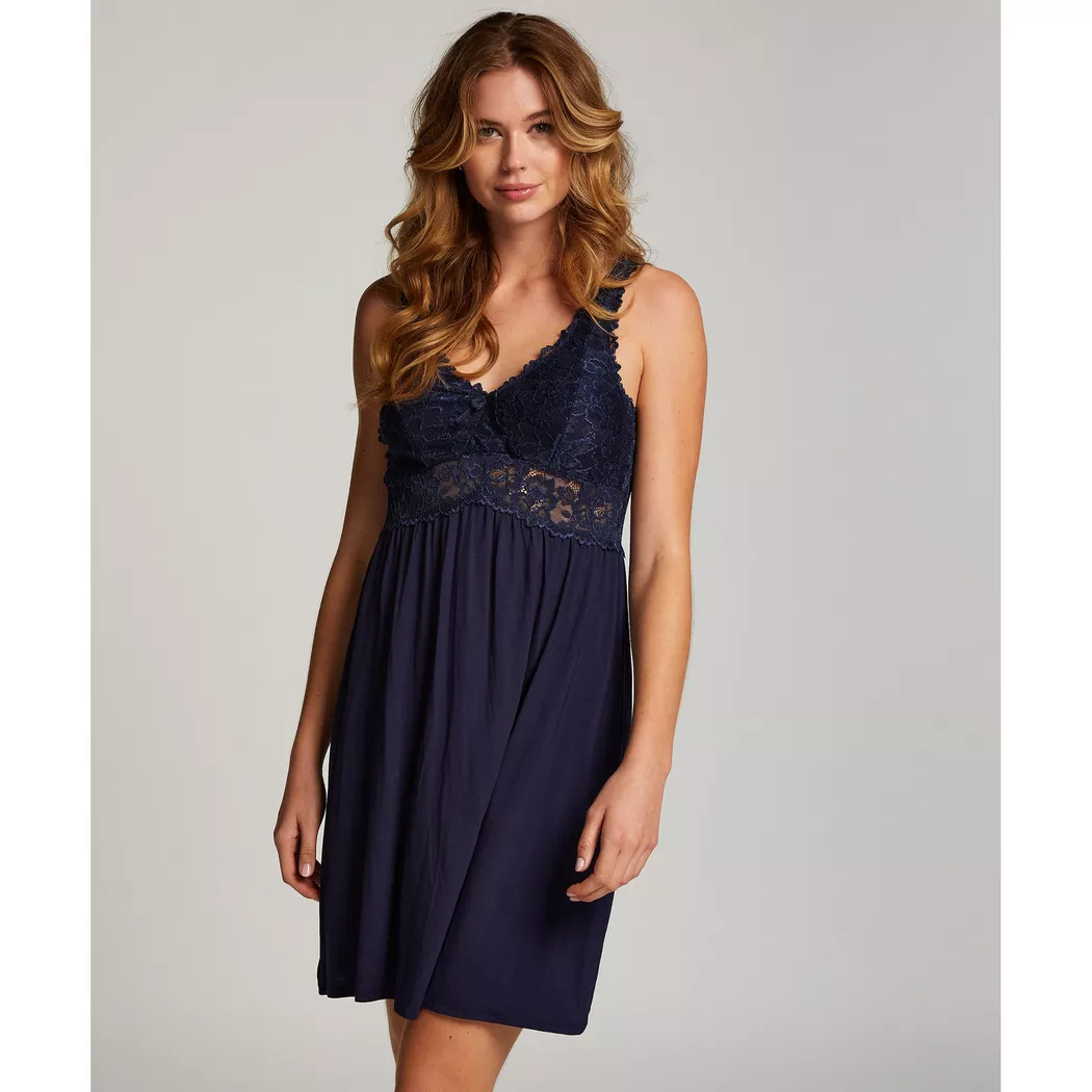 Hunkemöller - Spitzen-Negligé, für Damen, Blau, Größe XS