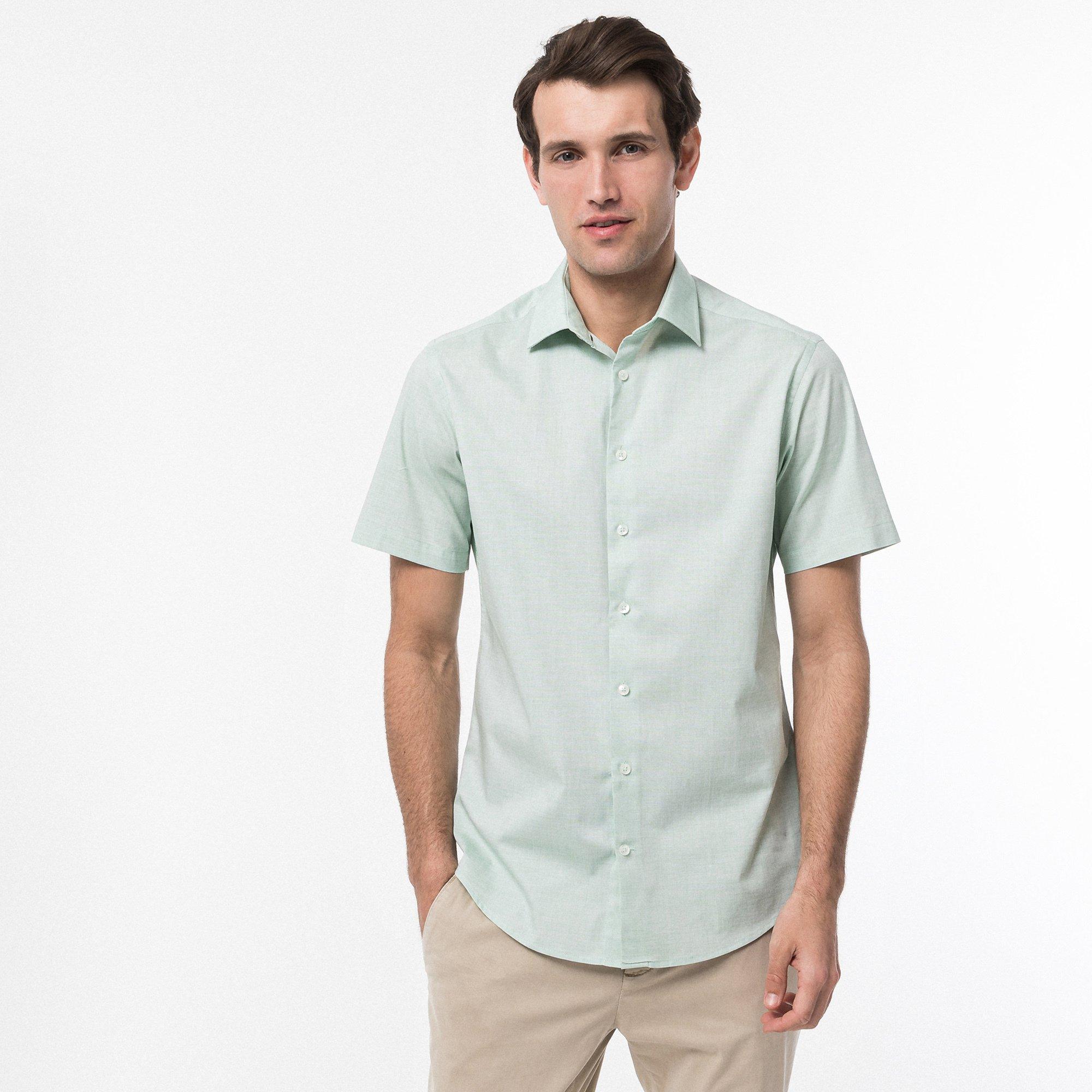 Image of Hemd, Classic Fit, Kurzarm Herren Grün S