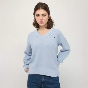 Maglione scollo a V, manica lunga