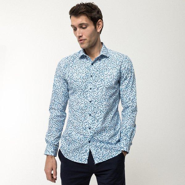 Image of Hemd, Body Fit, Langarm Herren Blau XL