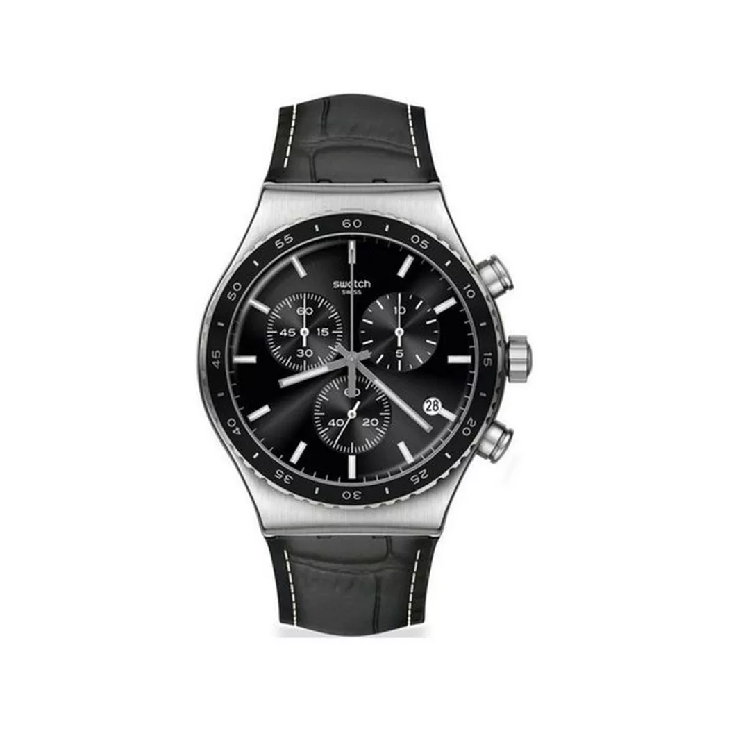 Swatch - Chronograph Uhr, Carbonium Dream, 43mm, Black