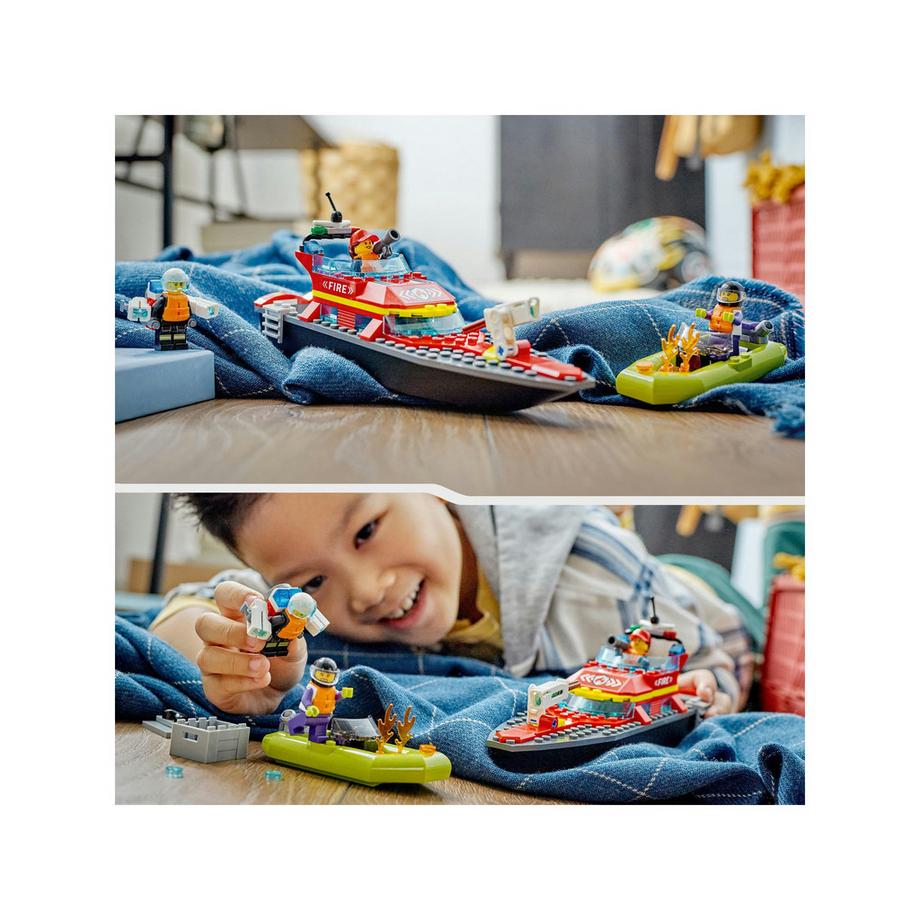 LEGO®  60373 Le bateau de sauvetage des pompiers 