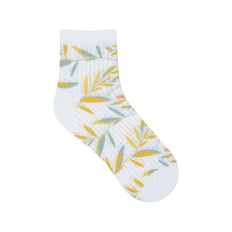 BLEU FORET 
FEUILLES AJOURÉES Chaussettes 