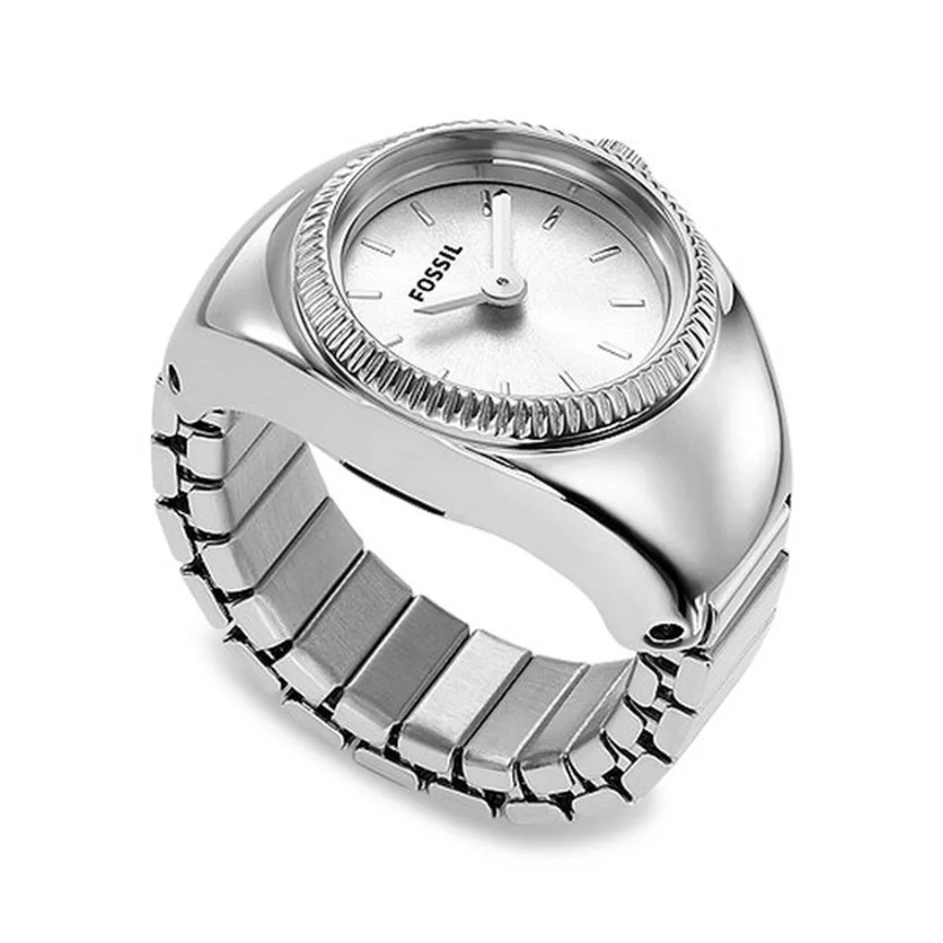 Fossil - Horloge analogique, Ring Watch, 11mm, Argent
