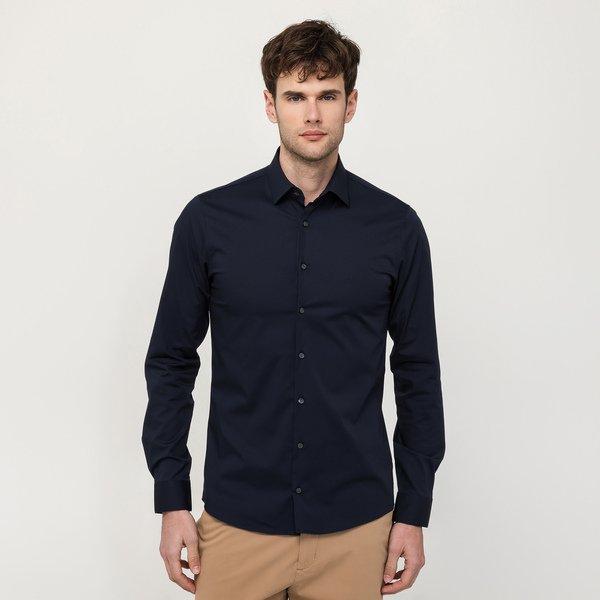 Image of Hemd, Slim Fit, Langarm Herren Nachtblau 40