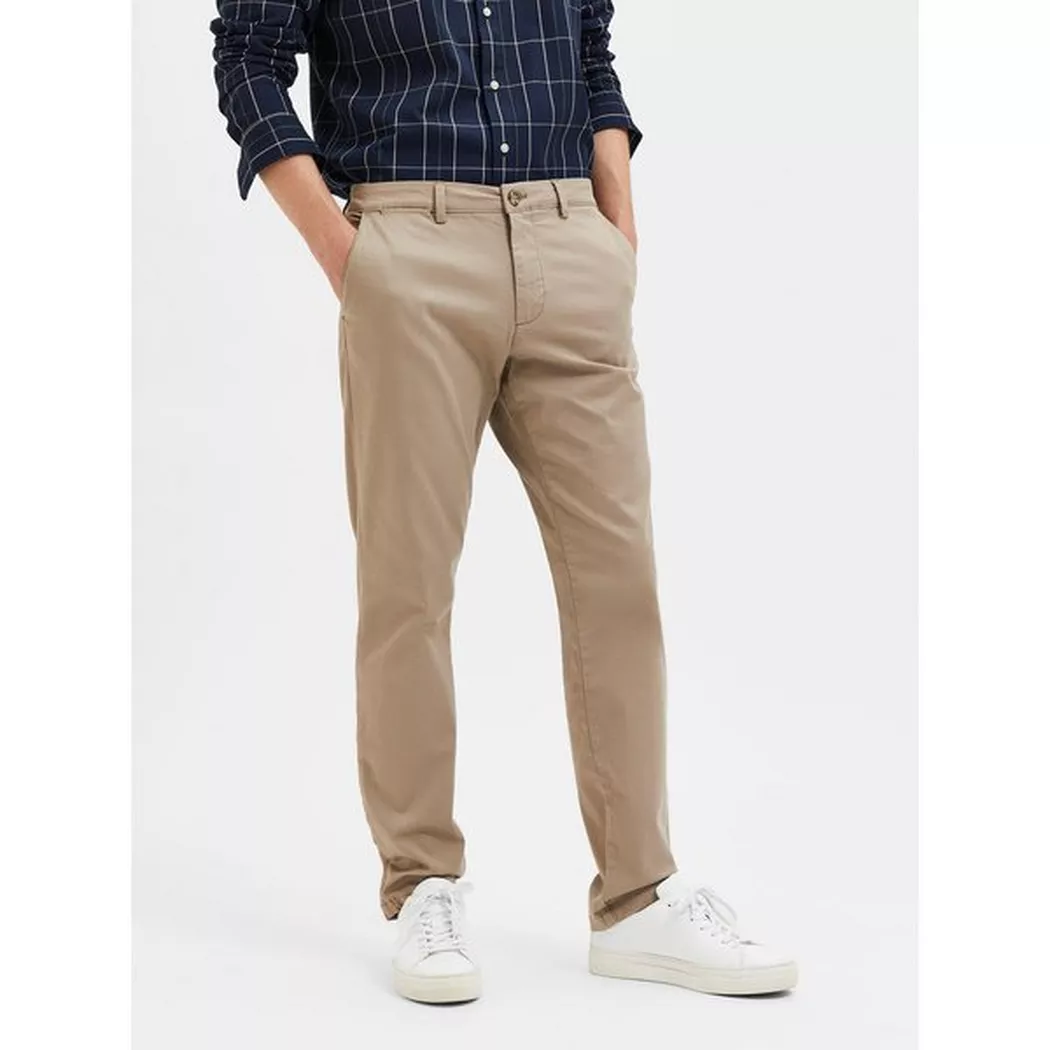 Selected - Chinohose, Slim Fit, für Herren, Greige, Größe W29/L32