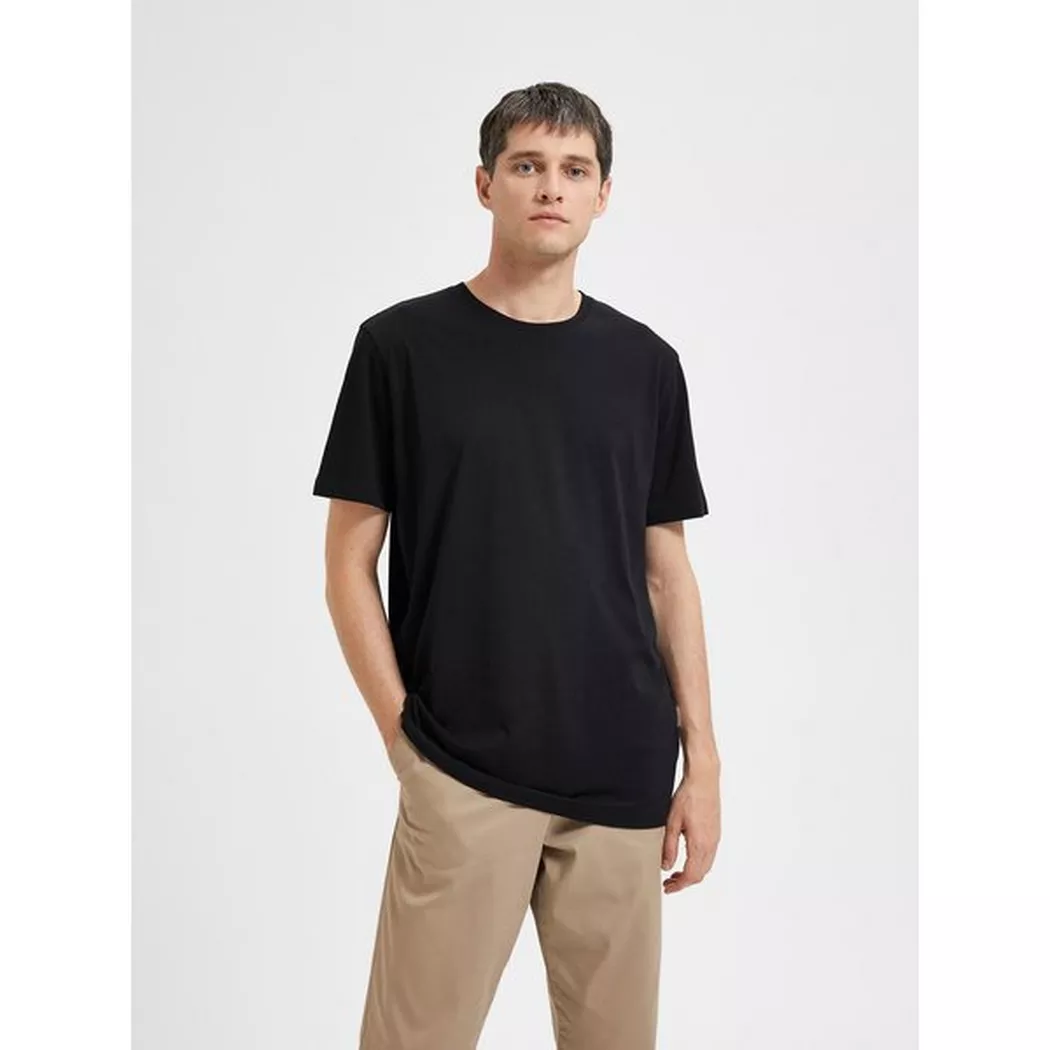 Selected - T-Shirt, für Herren, Black, Größe L