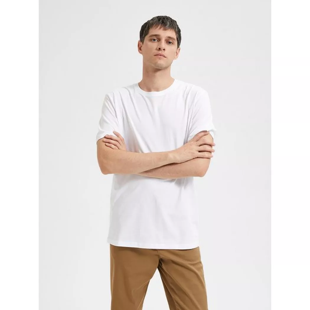 Selected - T-Shirt, für Herren, Schneeweiss, Größe L