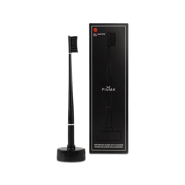 Piuma  Spazzolino+Base Nero Antibatterico Soft 