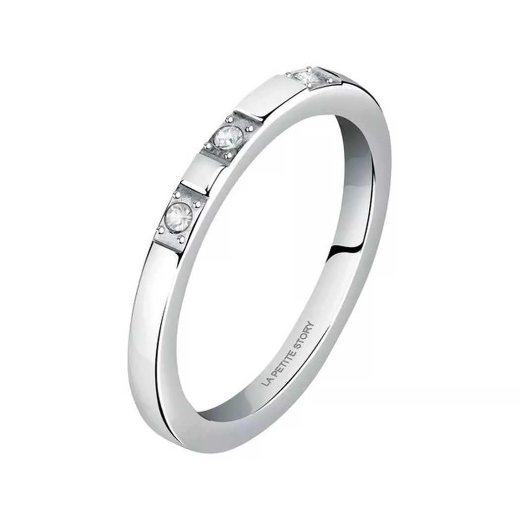La Petite Story - Ring, 3 Crystal Stone, 52, Silber