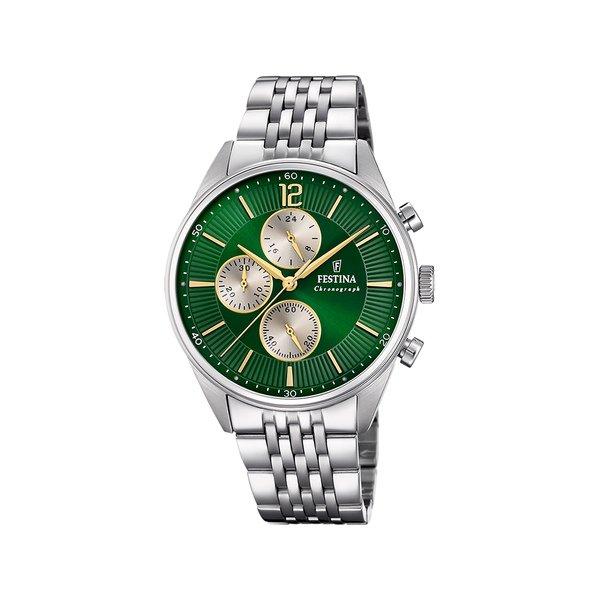 Image of Chronograph Uhr Herren Silber 41mm