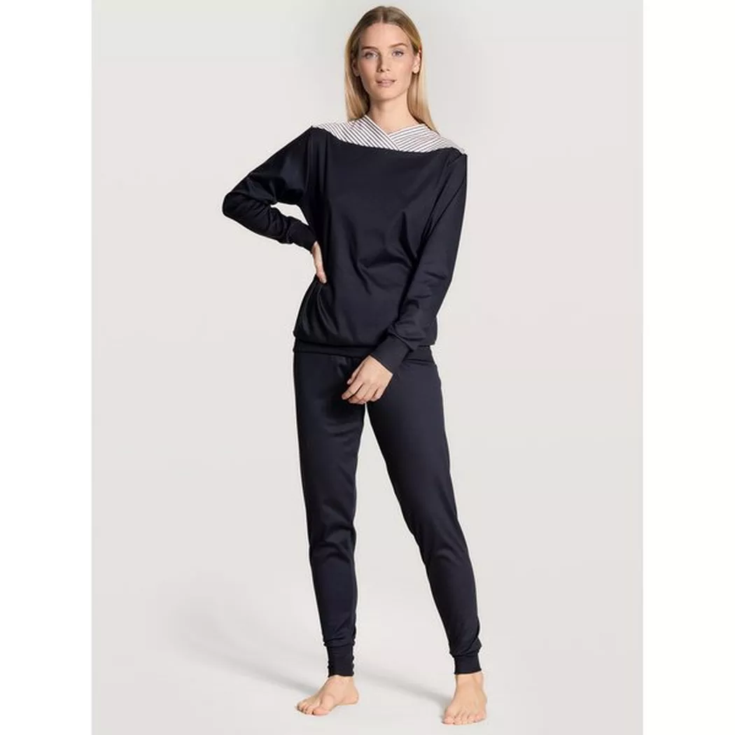 Calida - Pyjama Set, lang, für Damen, Blau, Größe L