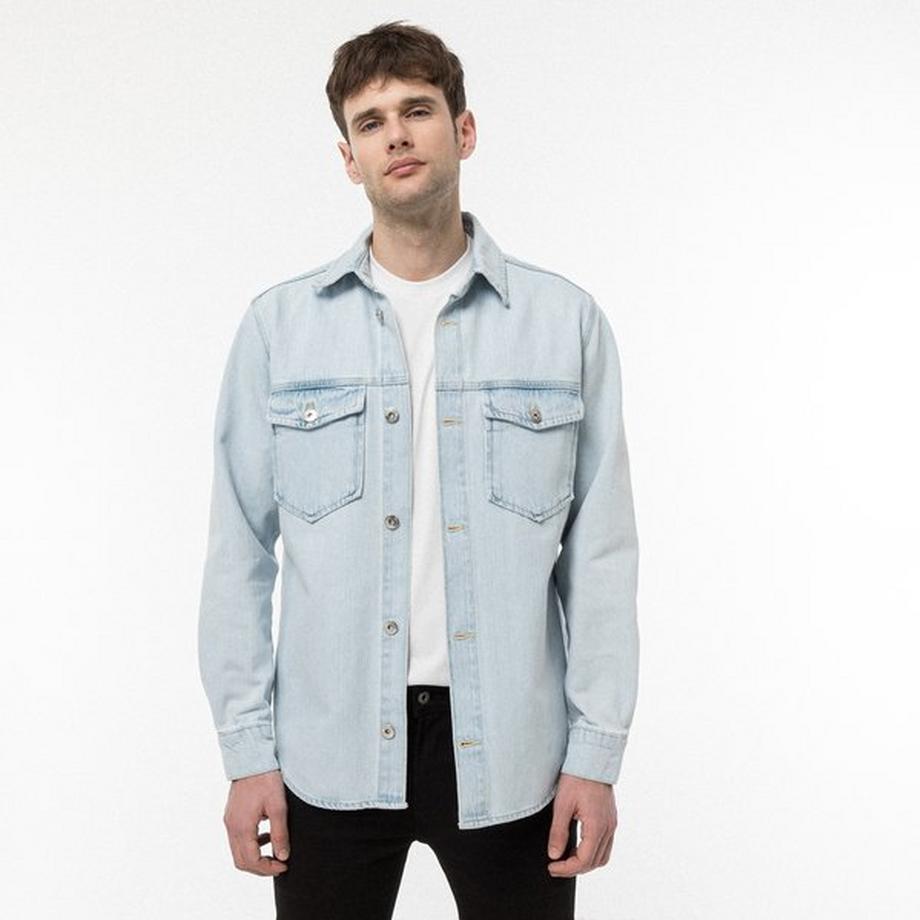 Manor Man Overshirt in Denim  