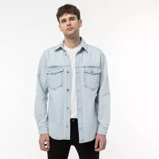 Manor Man Overshirt  Blau Denim