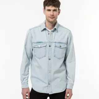 Manor Man Overshirt  Blau Denim