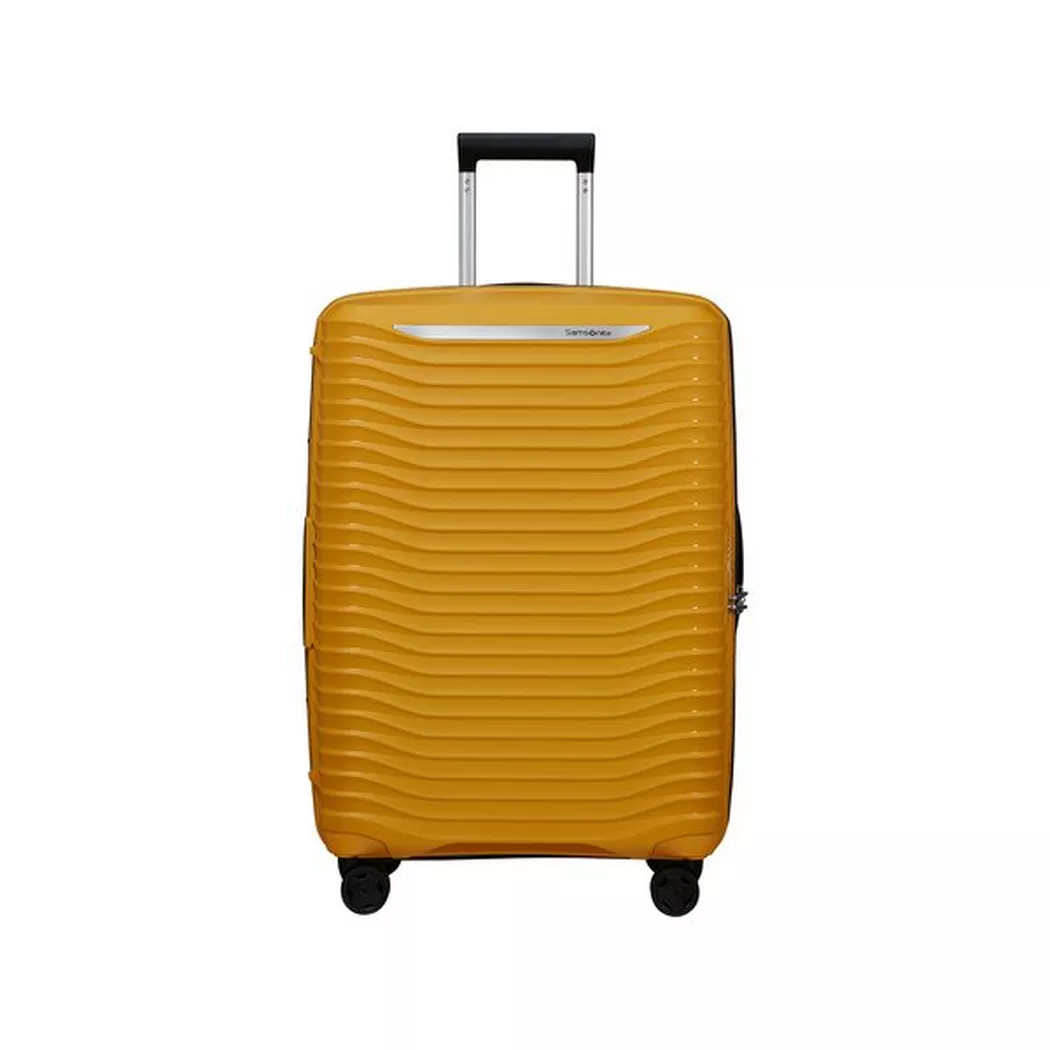 Hartschalen-Trolley SAMSONITE "UPSCAPE, verschiedene Größen und Farben", Gr. B/H/T: 47cm x 68cm x 28cm 75 l, gelb, Polypropylen, gestreift, Koffer, Volumenerweiterung Reisegepäck Hartschalen-Koffer TSA-Zahlenschloss