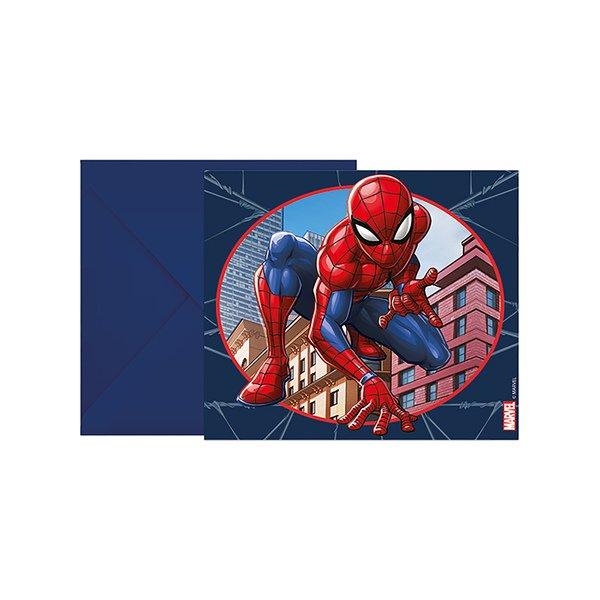 Procos  6 Biglietti d'invito di Spiderman 