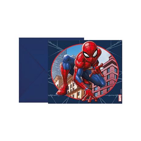 Procos  6 Biglietti d'invito di Spiderman 