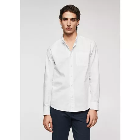 Mango Man Chemise à manches longues CAMISA OXFORD Blanc