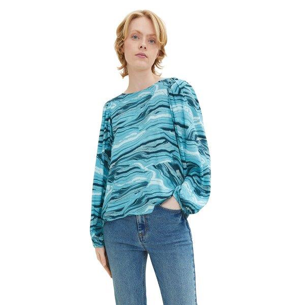 TOM TAILOR Denim blouse feminine Chemiser Bleu Bariolé
