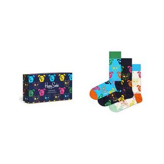Happy Socks 3-Pack Mixed Dog Socks Gift Set Pack trio, chaussettes hauteur mollet 