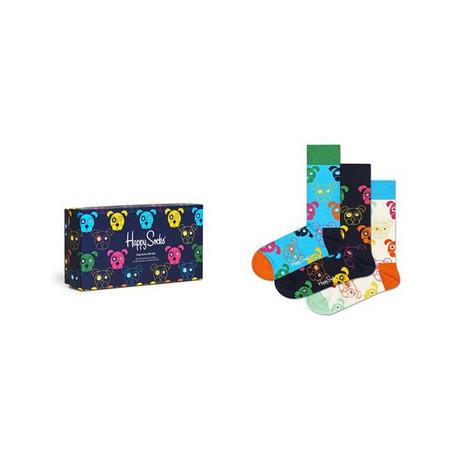 Happy Socks 3-Pack Mixed Dog Socks Gift Set Pack trio, chaussettes hauteur mollet 