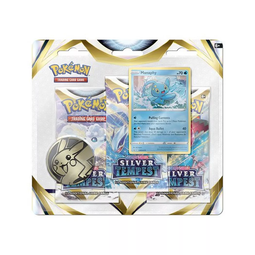 Pokémon - Sword&Shield – Silver Tempest 3-Pack, modelli assortiti, Multicolore