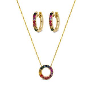 L' Atelier Gold 18 Karat by Manor  Set Halskette/Kreolen 