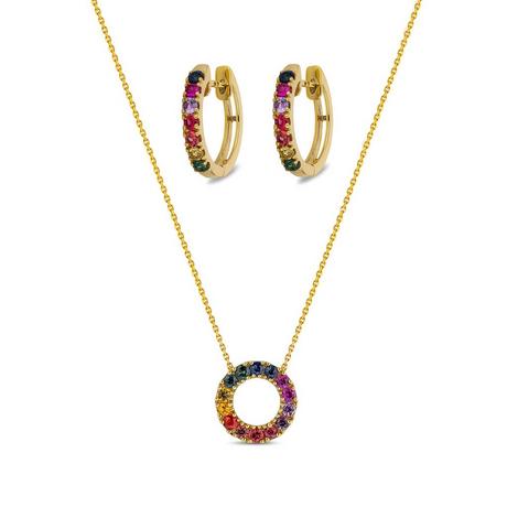 L' Atelier Gold 18 Karat by Manor  Set Halskette/Kreolen 