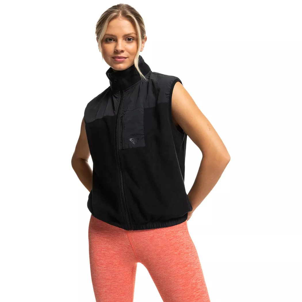 Roxy - Veste Zip\n, Waves Of Warmth Zip Up Vest, XL, Anthrazit